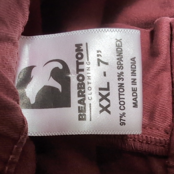 *NWT* Bearbottom Stretch Short Maroon Elastic Waistband Size XXL 7" Inseam - Picture 7 of 10